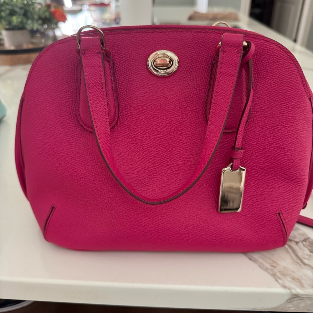 Coach Hot Pink Crossbody Satchel with Gold Hardware NWOT
